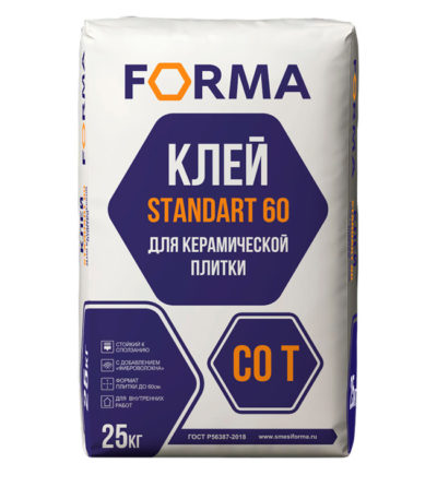 Клей для плитки и керамогранита STANDART 60