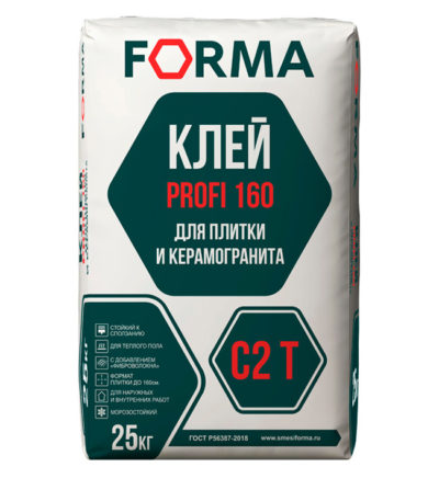Клей для плитки и керамогранита PROFI 160
