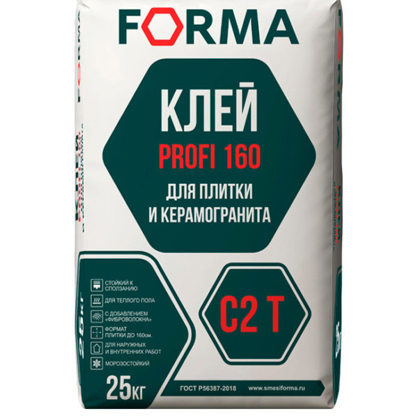 Клей для плитки и керамогранита PROFI 160